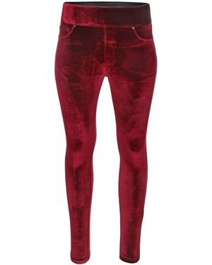 Memoi Velvet High-waist Shaping leggings - Red