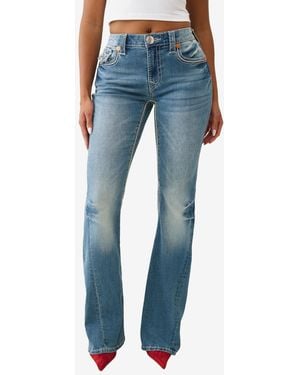 TRUE RELIGION Joey Mid Rise Big T Rope Ultra Flare Jeans - Blue