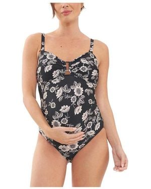 Ripe Maternity Maternity Ripe Trina Bandeau Removable Strap One Piece Black/natural - Multicolor