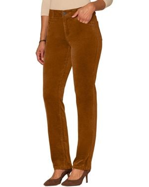 Democracy Petite "ab"solution Corduroy Straight-leg Jeans - Brown