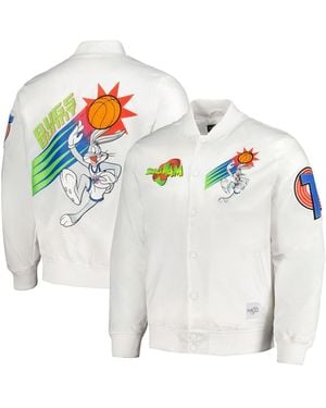 FREEZE MAX Looney Tunes Graphic Satin Full-snap Jacket - White