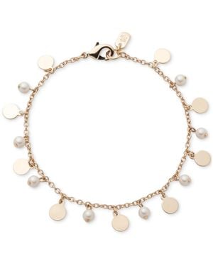 Ralph Lauren Gold-tone Imitation Pearl Shaky Flex Bracelet - Natural