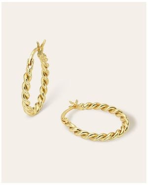 Zoe Lev Large Braided Hoop Earrings - Metallic