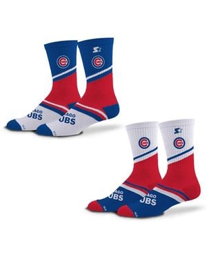 Starter And 2-pack /red Chicago Cubs Old School Crew Socks Set - Blue