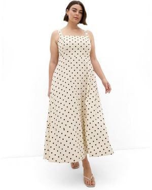 City Chic Collins Spot Print Maxi Dress - White