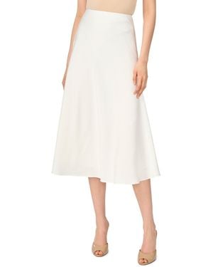 Cece A-line Side-zip Satin Midi Skirt - White