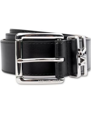 Michael Kors Michael Genuine Leather Logo Belt - Blue