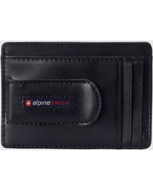 Alpine Swiss Rfid Safe Money Clip Wallet Minimalist Id Window Card Case Fpw - Blue