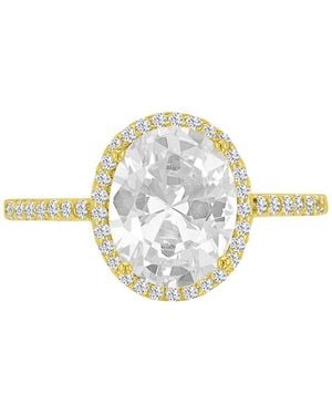Macy's 14k -plated Oval Classic Halo Bridal Ring - Metallic