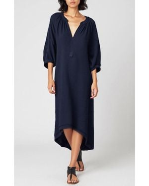 ocean + main Ocean+main Ocean+main Gauze Dress - Blue