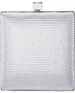 Nina Crystal Minaudiere Lift Lock Clutch - Gray