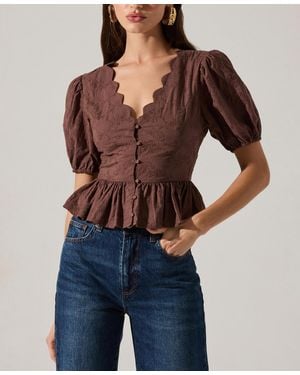 Astr Arely V-neck Top - Blue