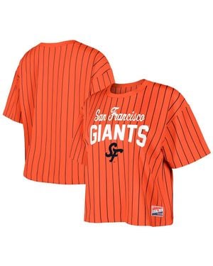 KTZ San Francisco Giants 2025 City Connect Boxy Pinstripe T-shirt - Orange