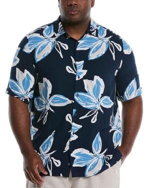Cubavera Big & Tall Classic-fit Tropical Floral Button-down Shirt - Blue