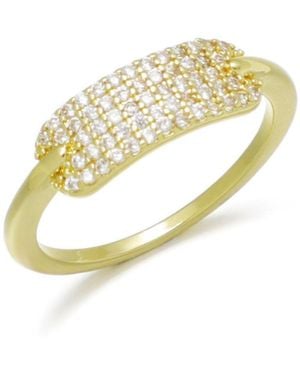 Adornia Plated Cubic Zirconia Plate Band Ring - Metallic