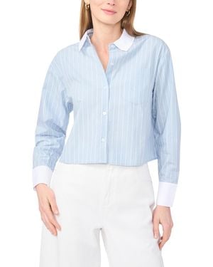 1.STATE Collared Buttoned Long-sleeve Shirt - Blue