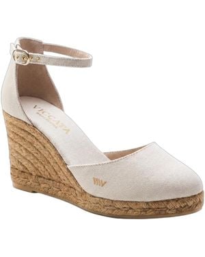 VISCATA Estartit Canvas Espadrille Wedges - White