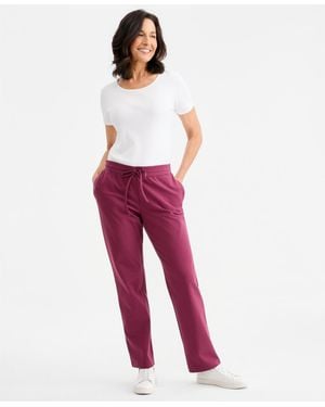 Style & Co. Mid-rise Drawstring-waist Sweatpants - Red