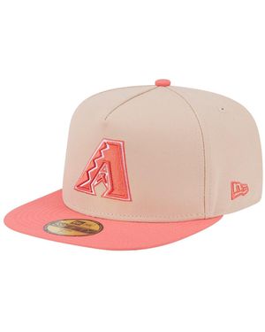 KTZ Light Beige/coral Arizona Diamondbacks Two-tone Color Pack A-frame 59fifty Fitted Hat - Pink