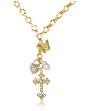 Jessica Simpson Gold-tone Charm Link Necklace - Metallic