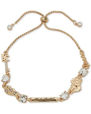 Karl Lagerfeld Crystal Logo Slider Bracelet - Metallic