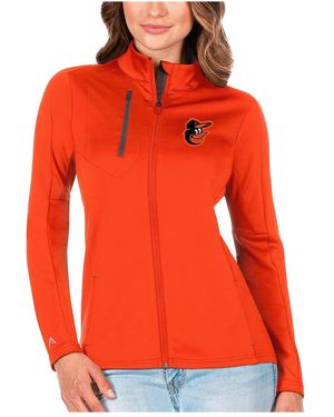 Antigua Orange/charcoal Baltimore Orioles Generation Full-zip Jacket - Red