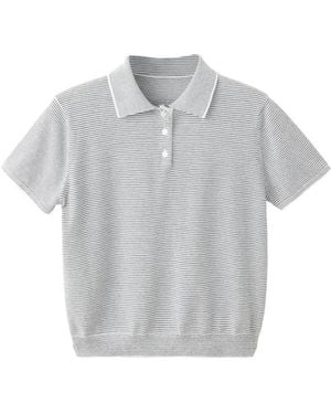 Mango Knitted Polo-neck Sweater - Gray