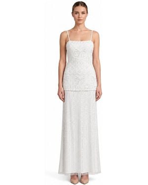 Lara Beaded Spaghetti-strap Short Dress And Long Skirt - White