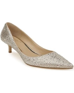 Badgley Mischka Frenchie Kitten Heel Evening Pumps - Multicolor