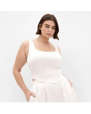 City Chic Plus Size Star Gaze Corset - White