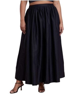 Eloquii Taffeta Full Maxi Skirt - Blue