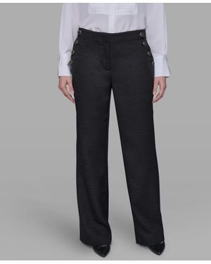 Karl Lagerfeld Mid-rise Flared Pants - Black