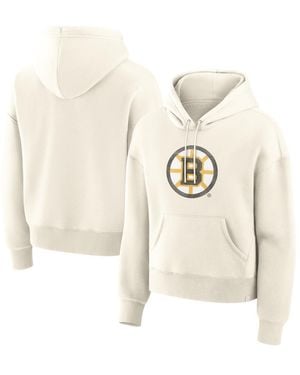 Fanatics Boston Bruins Elevated Distressed Logo Hoodie - White