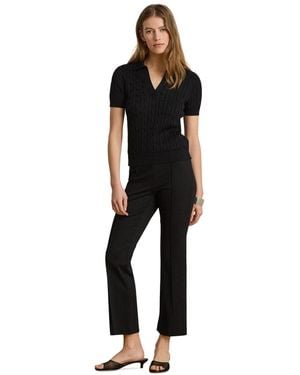 Ralph Lauren Twill Flare Ankle Pants - Black