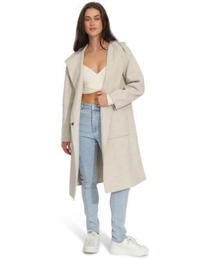 Belle & Bloom Walk This Way Wool Blend Oversized Coat - Blue