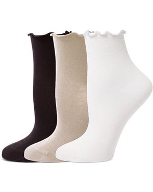 Hue Ruffle Edge Ankle Sock - White