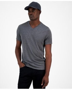 Alfani Travel Stretch V-neck T-shirt - Black