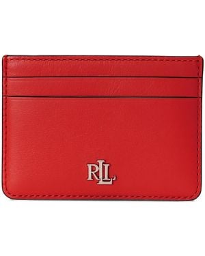 Ralph Lauren Full-grain Leather Small Slim Card Case - Red