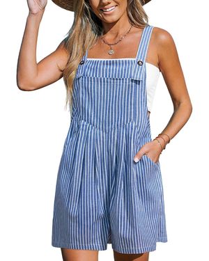 CUPSHE V-neck Zipper Closure Romper - Blue