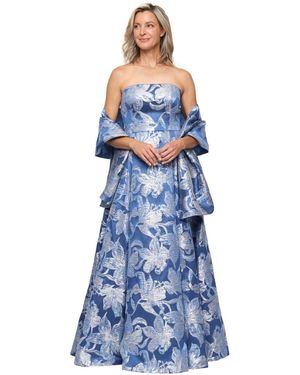 Alex Evenings Cold-shoulder Strapless Ball Gown - Blue