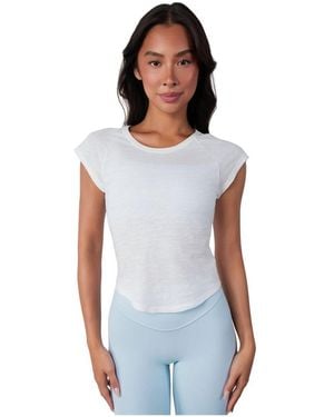 Vitaly Whisper Raglan-sleeve Curved-hem T-shirt - White