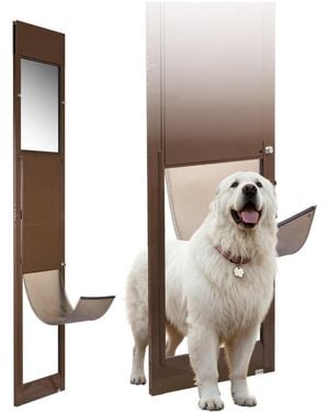 Cozito Sliding Glass Dog Door Adjustable Height 75 7/8" To 80 11/16" - White