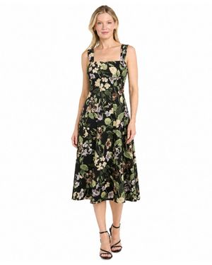 R & M Richards Cotton Midi Dress - Green