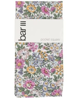 BarIII Hunter Floral Pocket Square - White