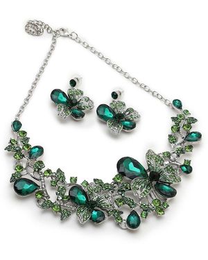 SOH Teardrop Flora Jewelry Set - Green