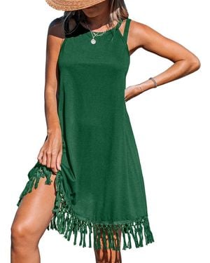 CUPSHE Boho Breeze Tassel Cover Up Dress - Green