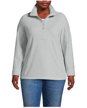Lands End Petite Anyweather Quarter Zip Fleece Tunic Pullover in Red Lyst