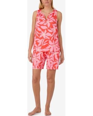 Ellen Tracy Sleeveless Top & Bermuda Pajama Shorts - Red