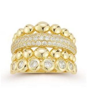 Rachel Zoe Sterling Statement Stacked Ring - Metallic