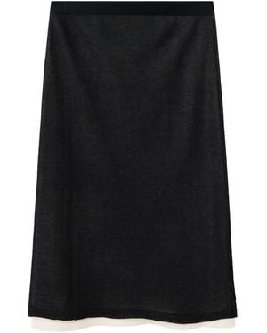 Mango Combined Pencil Midi Skirt - Black